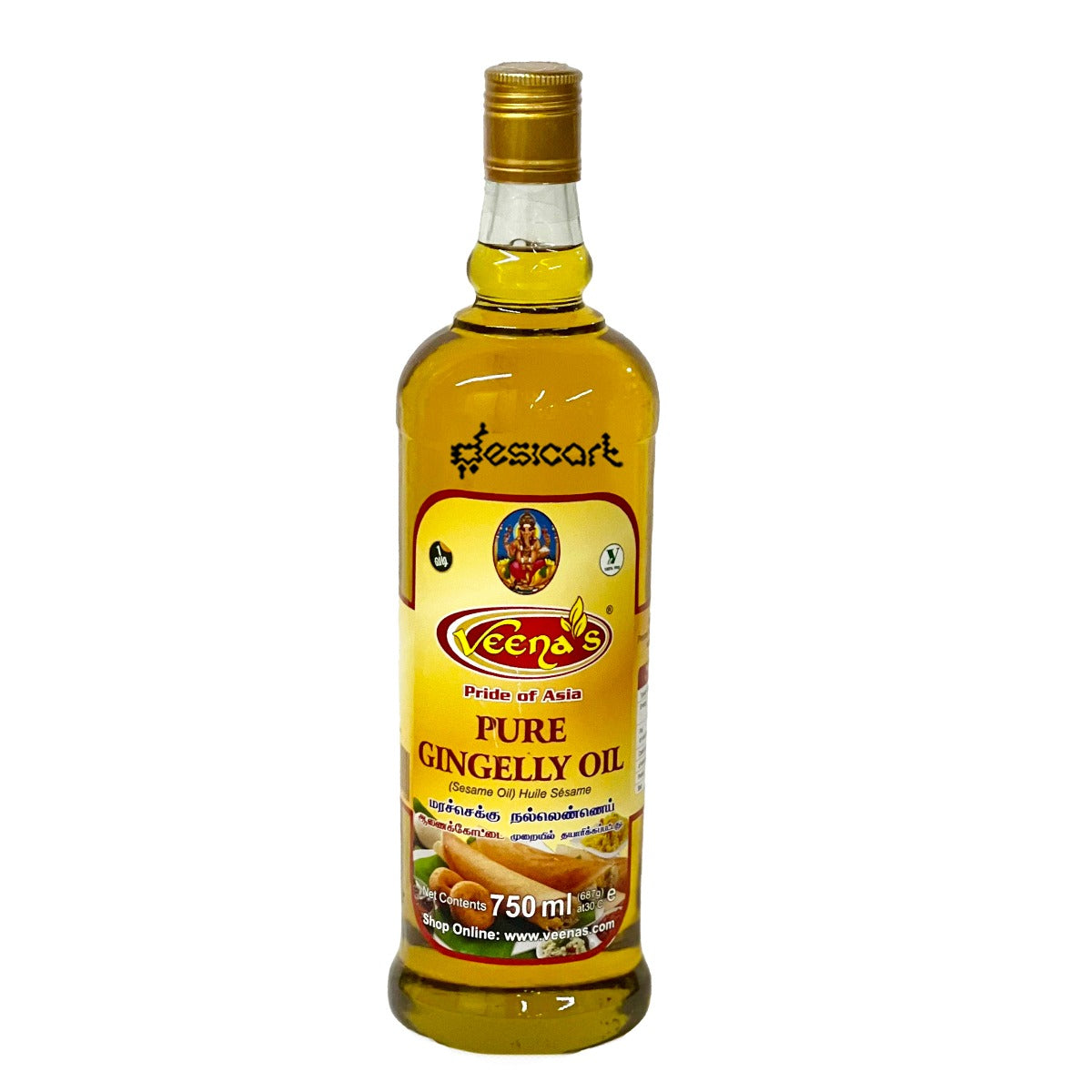 Veena's Pure Gingelly Oil (Sesame Oil) 750ml