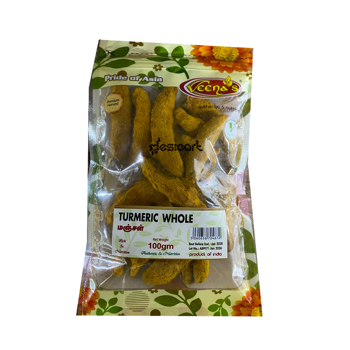 Buy Veenas Turmeric Whole 100g at Desicart.co.uk - Online Indian Grocery Store UK