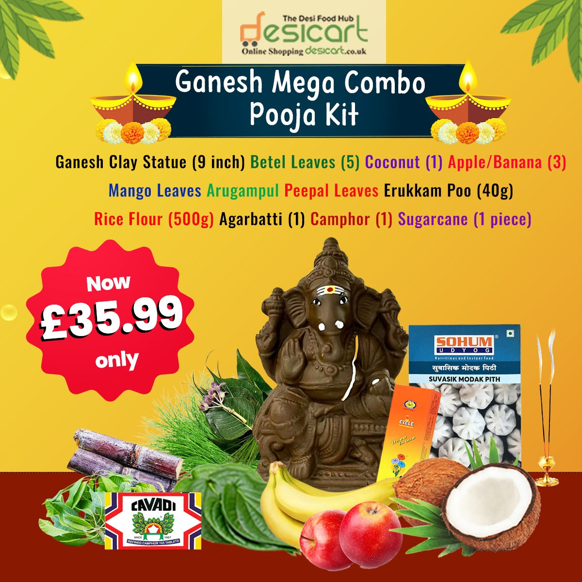 Vinayagar Chaturthi Combo Kit( With 9 inch Vinayagar Statue)