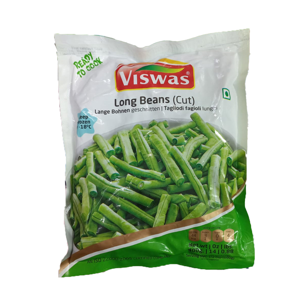 Buy Viswas Long Beans (Cut) 400g at Desicart.co.uk - Online Indian Grocery Store UK