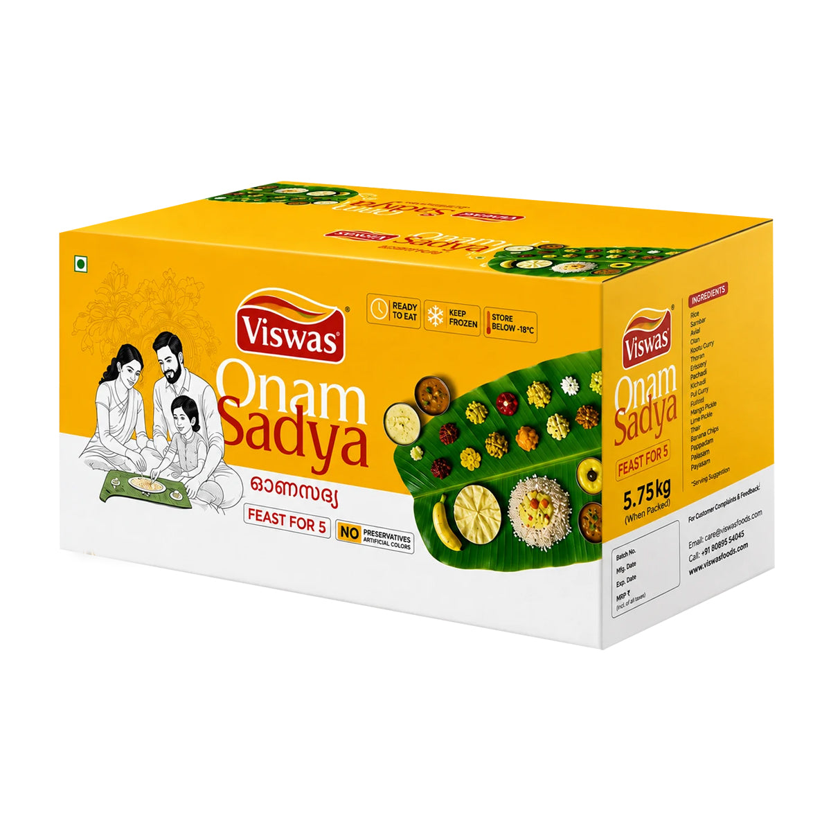 Buy Viswas Onam Sadya (5 Serves) 5.75kg at Desicart.co.uk - Online Indian Grocery Store UK