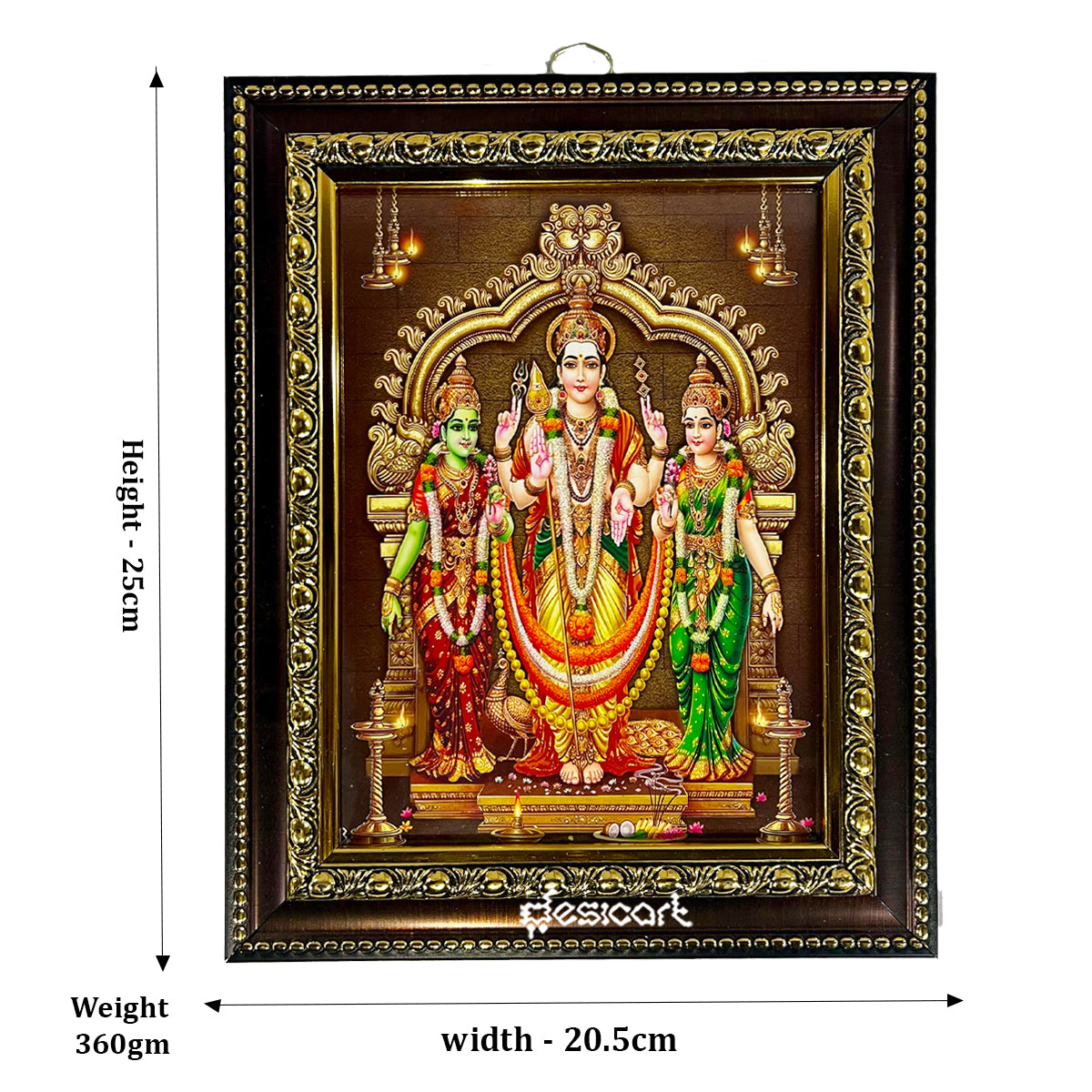 HINDU GOD PHOTO FRAME (LORD MURUGAR)(SIZE 25CM*20.5CM)