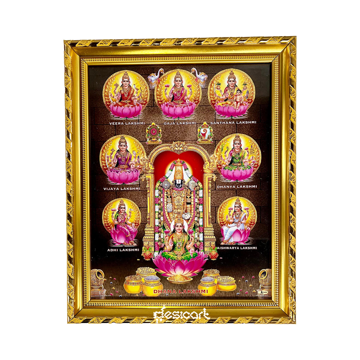 HINDU GOD PHOTO FRAME (LORD PERUMAL WITH OTHER GODNESS)(SIZE 31CM*26CM)