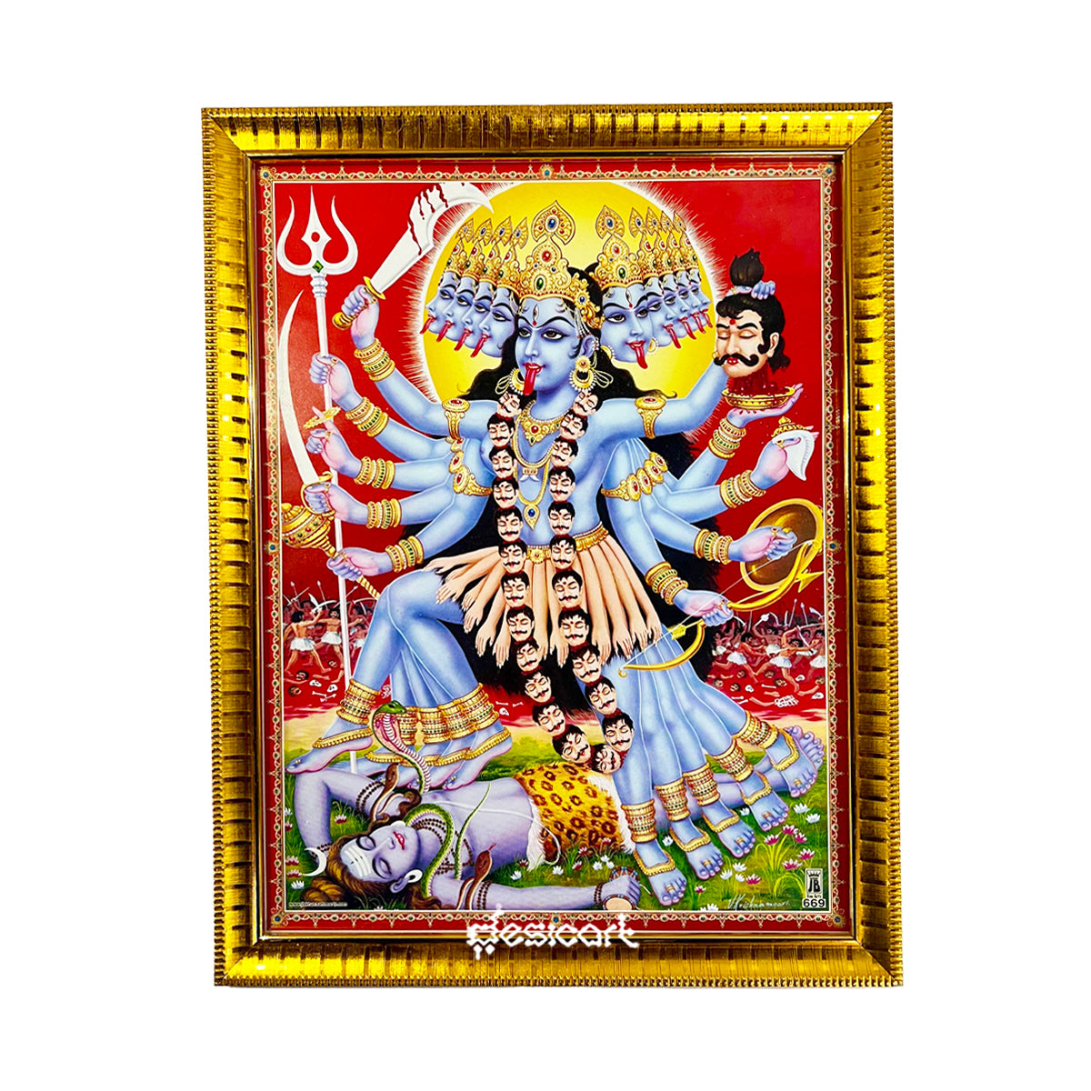 HINDU GOD PHOTO FRAME (GODNESS KAALI)(SIZE 30CM*24.5CM)