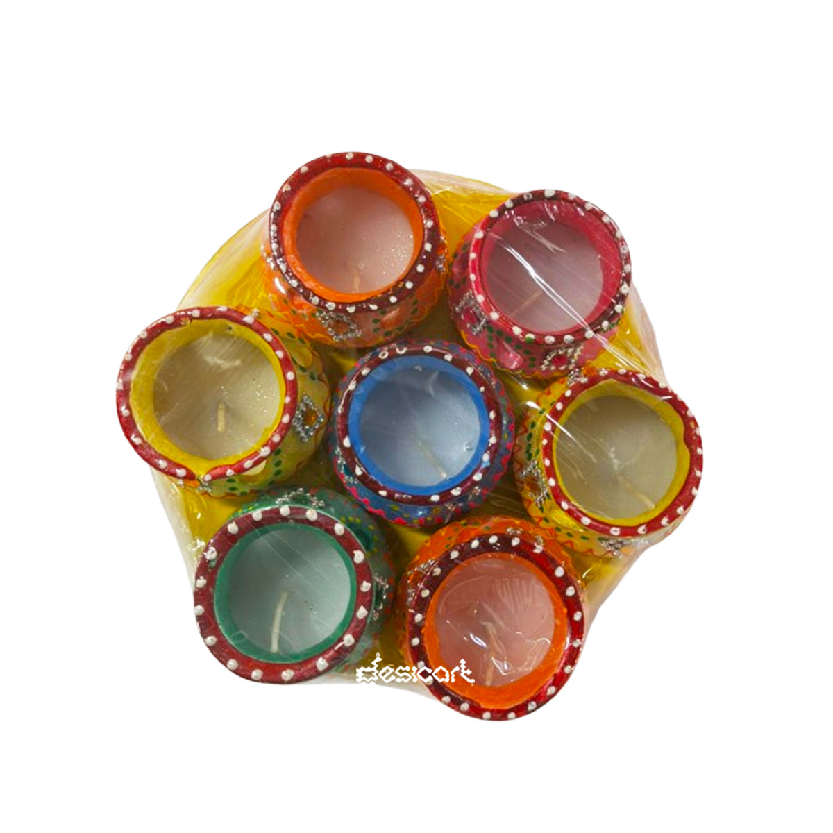 CLAY POT MATKA WAX DIYA SET (PACK OF 7)