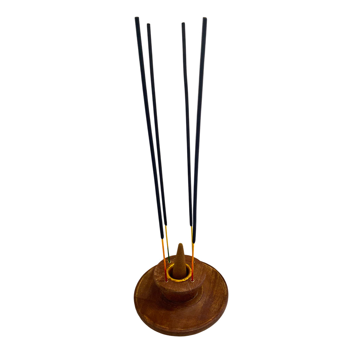 AGARBATTI STAND ROUND WOOD 80G