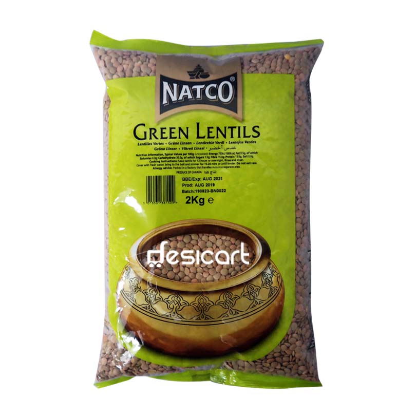 NATCO GREEN LENTILS 2KG