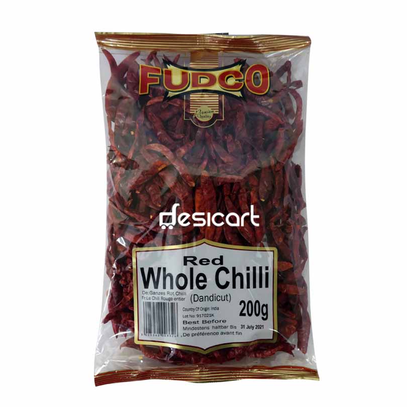 FUDCO CHILLI WHOLE RED WITH STEM 200G