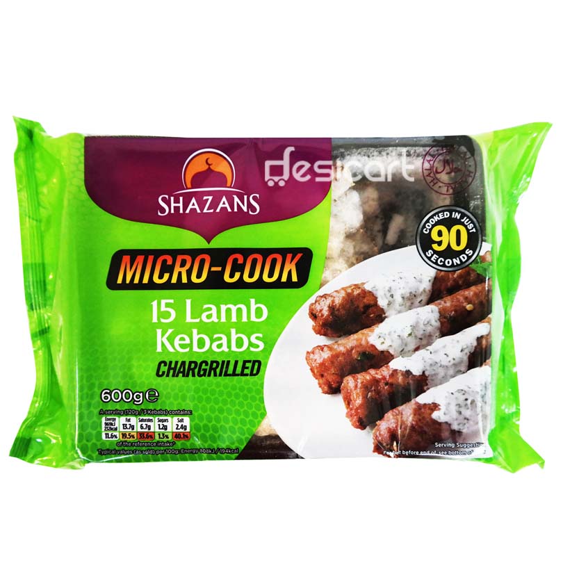 SHAZANS MICRO 12 LAMB KEBABS 600G