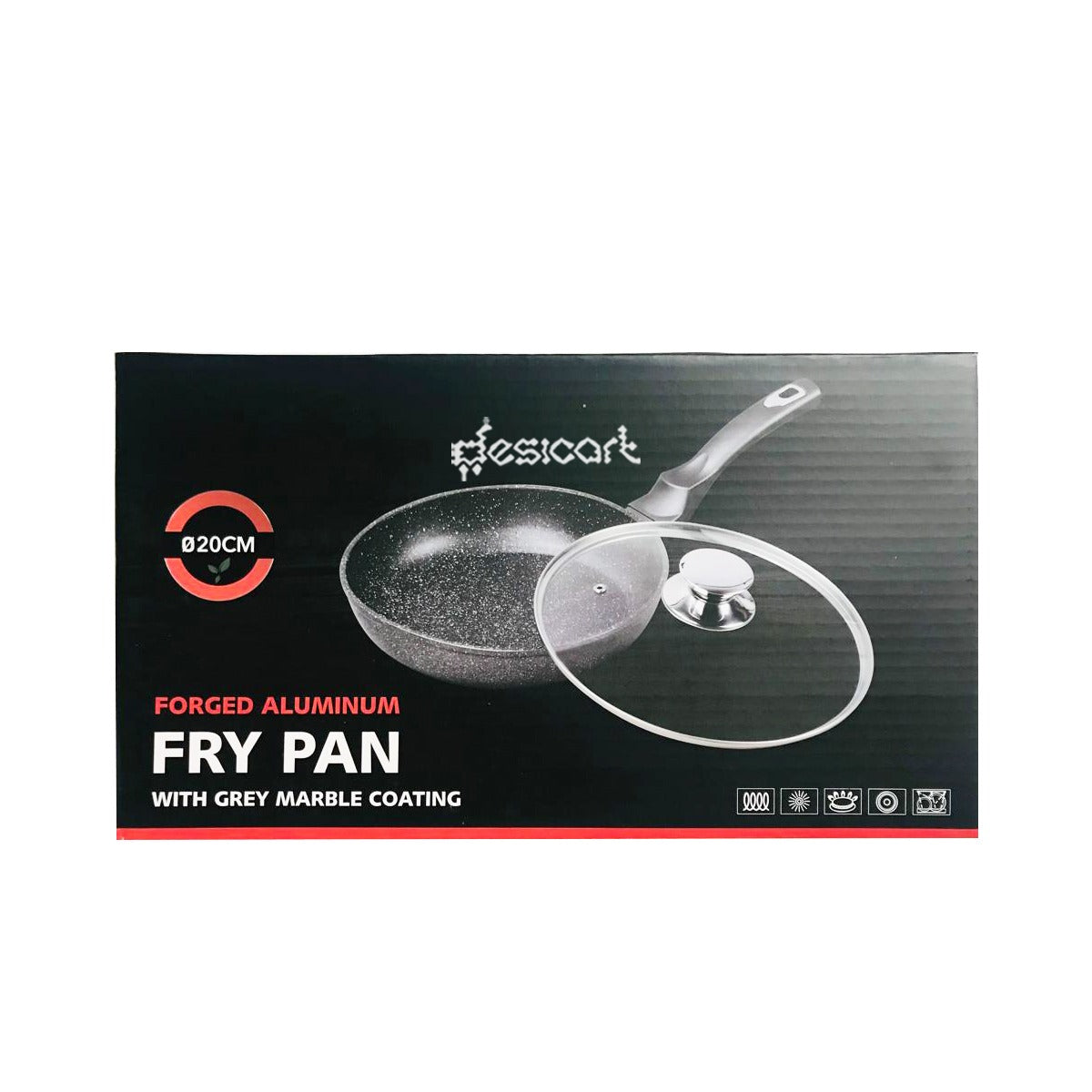 UNION FRY PAN WITH COVER ALUMINUM MATERIAL 20CM(QSUB-0054)