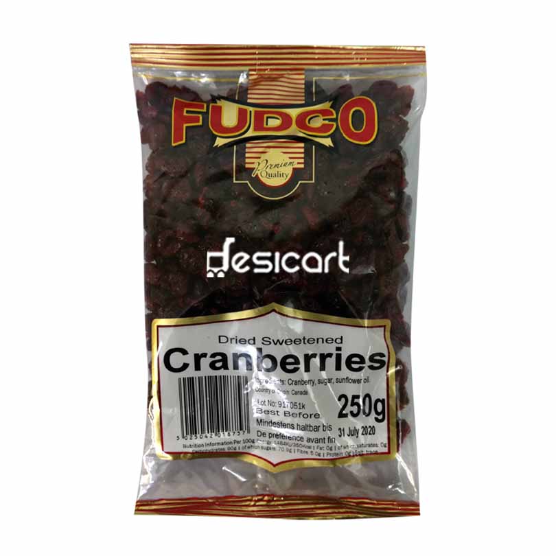 Fudco Cranberries Sweetend Dried 250g