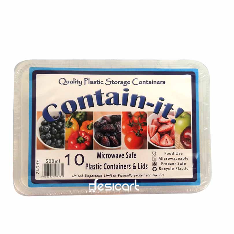 UDL 10s 500cc RECT CONTAINER+LID [RPC12]