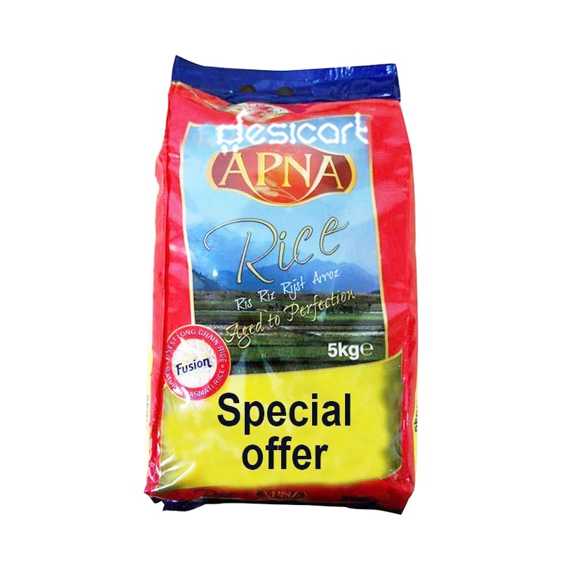 APNA LONG GRAIN/MATURED BASMATI RICE 5KG