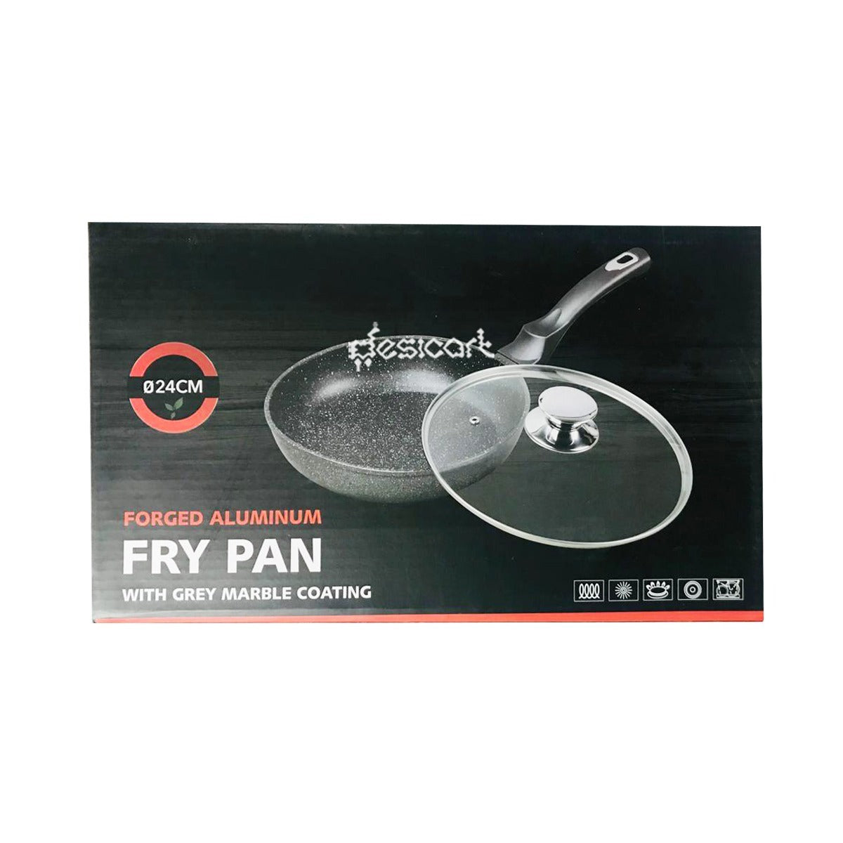 UNION FRY PAN WITH COVER ALUMINUM MATERIAL 24CM(QSUB-0055)