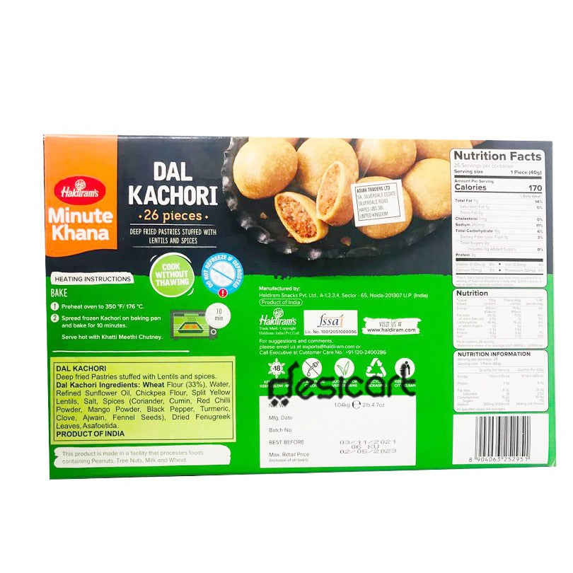 HALDIRAMS MINUTE KHANA DAL KACHORI(26 PCS)1.04KG