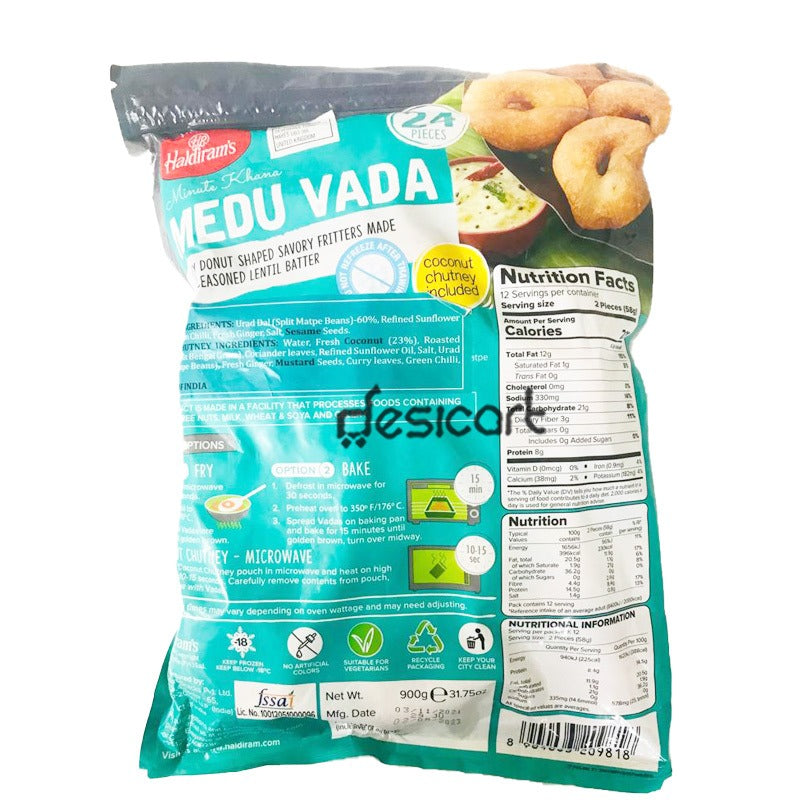 HALDIRAMS MINUTE KHANA MEDU VADA 900G