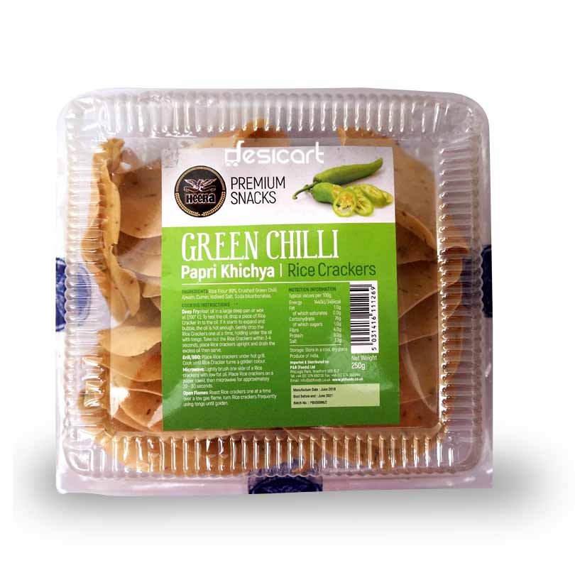 HEERA GREEN CHILLI PAPRI KHICHIYA 250G