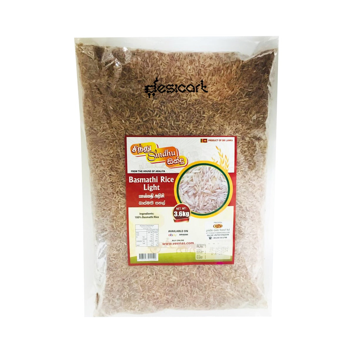Sindhu Basmathi Rice Light 3.6kg 
