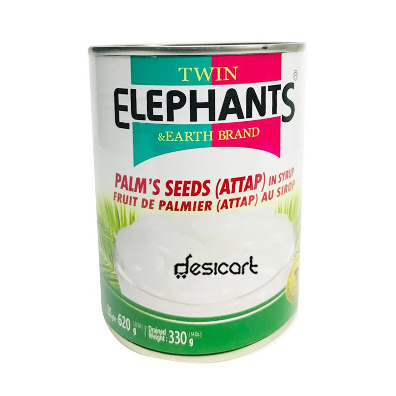 TWIN ELEPHANTS PALM SEED ATTAP IN SYRUP 620G