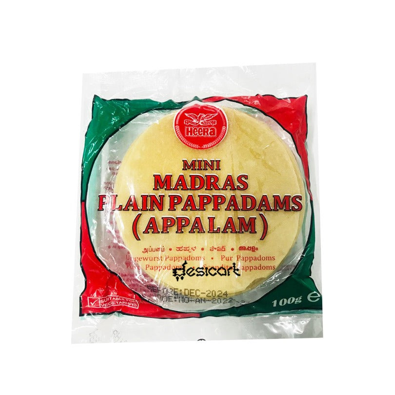 HEERA APPALAM(MINI MADRAS PAPADUM)3 INCH-100G