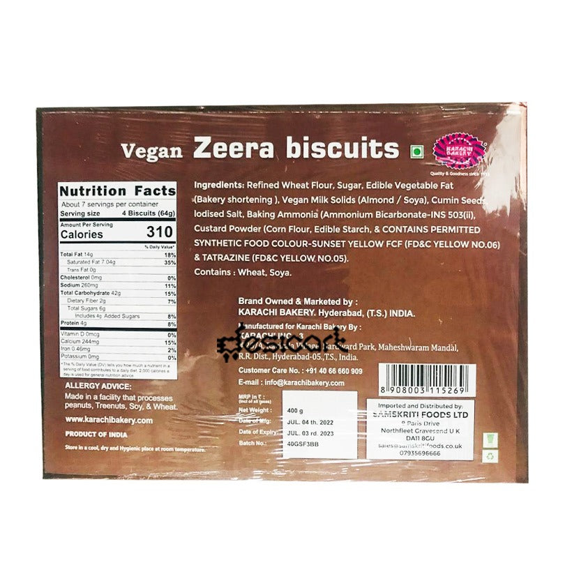 Karachi Zeera Biscuits Vegan 400g
