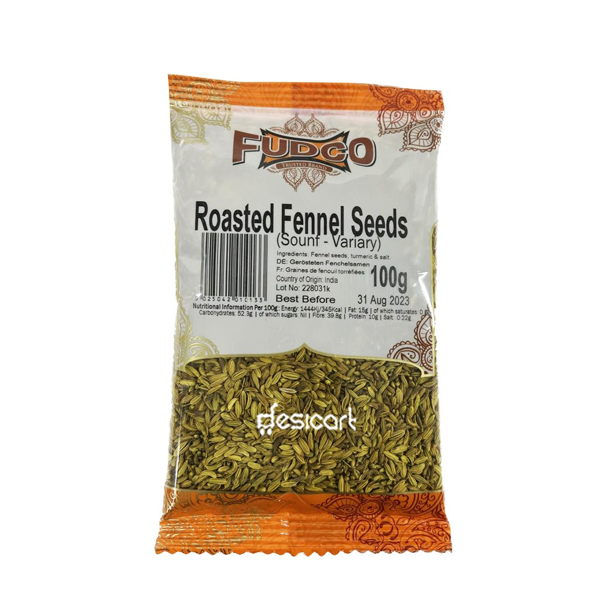 FUDCO FENNEL SEEDS ROASTED 100g